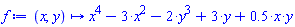 proc (x, y) options operator, arrow; x^4-3*x^2-2*y^3+3*y+.5*y*x end proc