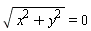 sqrt(x^2+y^2) = 0