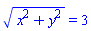 (x^2+y^2)^(1/2) = 3
