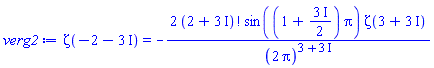 Zeta(-2-3*I) = -2*factorial(2+3*I)*sin((1+(3/2)*I)*Pi)*Zeta(3+3*I)/(2*Pi)^(3+3*I)