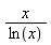 x/ln(x)