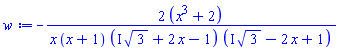 -2*(x^3+2)/(x*(x+1)*(I*3^(1/2)+2*x-1)*(I*3^(1/2)-2*x+1))