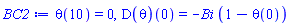 theta(10) = 0, (D(theta))(0) = -Bi*(1-theta(0))