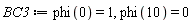 BC3 := phi(0) = 1, phi(10) = 0