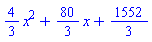(4/3)*x^2+(80/3)*x+1552/3