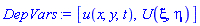 [u(x, y, t), U(xi, eta)]