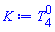 `#msubsup(mi("T"),mn("4"),mn("0"))`