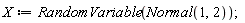 X := RandomVariable(Normal(1, 2))
