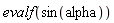 evalf(sin(alpha))