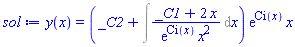 y(x) = (_C2+Int((_C1+2*x)/(exp(Ci(x))*x^2), x))*exp(Ci(x))*x