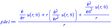 (diff(u(r, theta), r)+r*(diff(diff(u(r, theta), r), r))+(diff(diff(u(r, theta), theta), theta))/r)/r