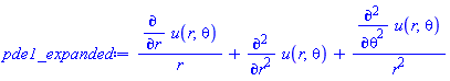 (diff(u(r, theta), r))/r+diff(diff(u(r, theta), r), r)+(diff(diff(u(r, theta), theta), theta))/r^2