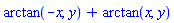 arctan(-x, y)+arctan(x, y)