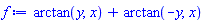 arctan(y, x)+arctan(-y, x)