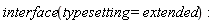 interface(typesetting = extended)