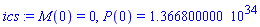 M(0) = 0, P(0) = 0.1366800000e35