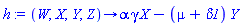 proc (W, X, Y, Z) options operator, arrow; alpha*gamma*X-(mu+delta1)*Y end proc