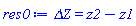 `&Delta;Z` = z2-z1