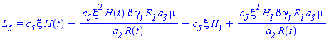 c__5*xi*H(t)-c__5*xi^2*H(t)*delta*gamma__1*E__1*a__3*mu/(a__2*R(t))-c__5*xi*H__1+c__5*xi^2*H__1*delta*gamma__1*E__1*a__3*mu/(a__2*R(t))