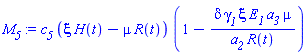 c__5*(xi*H(t)-mu*R(t))*(1-delta*gamma__1*xi*E__1*a__3*mu/(a__2*R(t)))