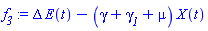 Delta*E(t)-(gamma+gamma__1+mu)*X(t)