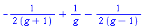 -(1/2)/(g+1)+1/g-(1/2)/(g-1)