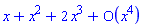 series(x+x^2+2*x^3+O(x^4),x,4)