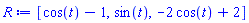 [cos(t)-1, sin(t), -2*cos(t)+2]