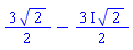 (3/2)*2^(1/2)-((3/2)*I)*2^(1/2)
