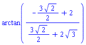 arctan((-(3/2)*2^(1/2)+2)/((3/2)*2^(1/2)+2*3^(1/2)))