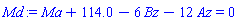 Ma+114.0-6*Bz-12*Az = 0