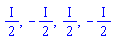 (1/2)*I, -(1/2)*I, (1/2)*I, -(1/2)*I