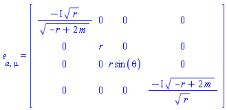 Physics:-Tetrads:-e_[a, mu] = Matrix(%id = 18446744078467505318)