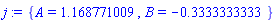 {A = 1.168771009, B = -.3333333333}