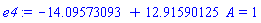-14.09573093+12.91590125*A = 1