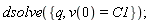 dsolve({q, v(0) = C1})