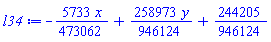 -(5733/473062)*x+(258973/946124)*y+244205/946124