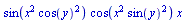 sin(x^2*cos(y)^2)*cos(x^2*sin(y)^2)*x