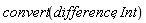 convert(difference, Int)