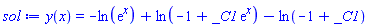 y(x) = -ln(exp(x))+ln(-1+_C1*exp(x))-ln(-1+_C1)