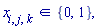 "x[i, j, k ]  in {0,1}, "