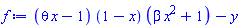 (theta*x-1)*(1-x)*(beta*x^2+1)-y