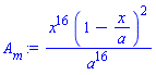x^16*(1-x/a)^2/a^16