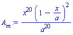 x^20*(1-x/a)^2/a^20