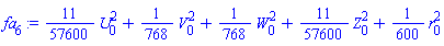 (11/57600)*U[0]^2+(1/768)*V[0]^2+(1/768)*W[0]^2+(11/57600)*Z[0]^2+(1/600)*r[0]^2