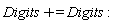 "Digits+=Digits:"