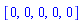 [0, 0, 0, 0, 0]