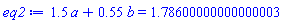 1.5*a+.55*b = 1.78600000000000003