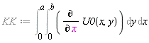 KK := Int(diff(U0(x, y), x), [y = 0 .. b, x = 0 .. a])
