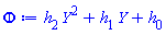 Y^2*h[2]+Y*h[1]+h[0]